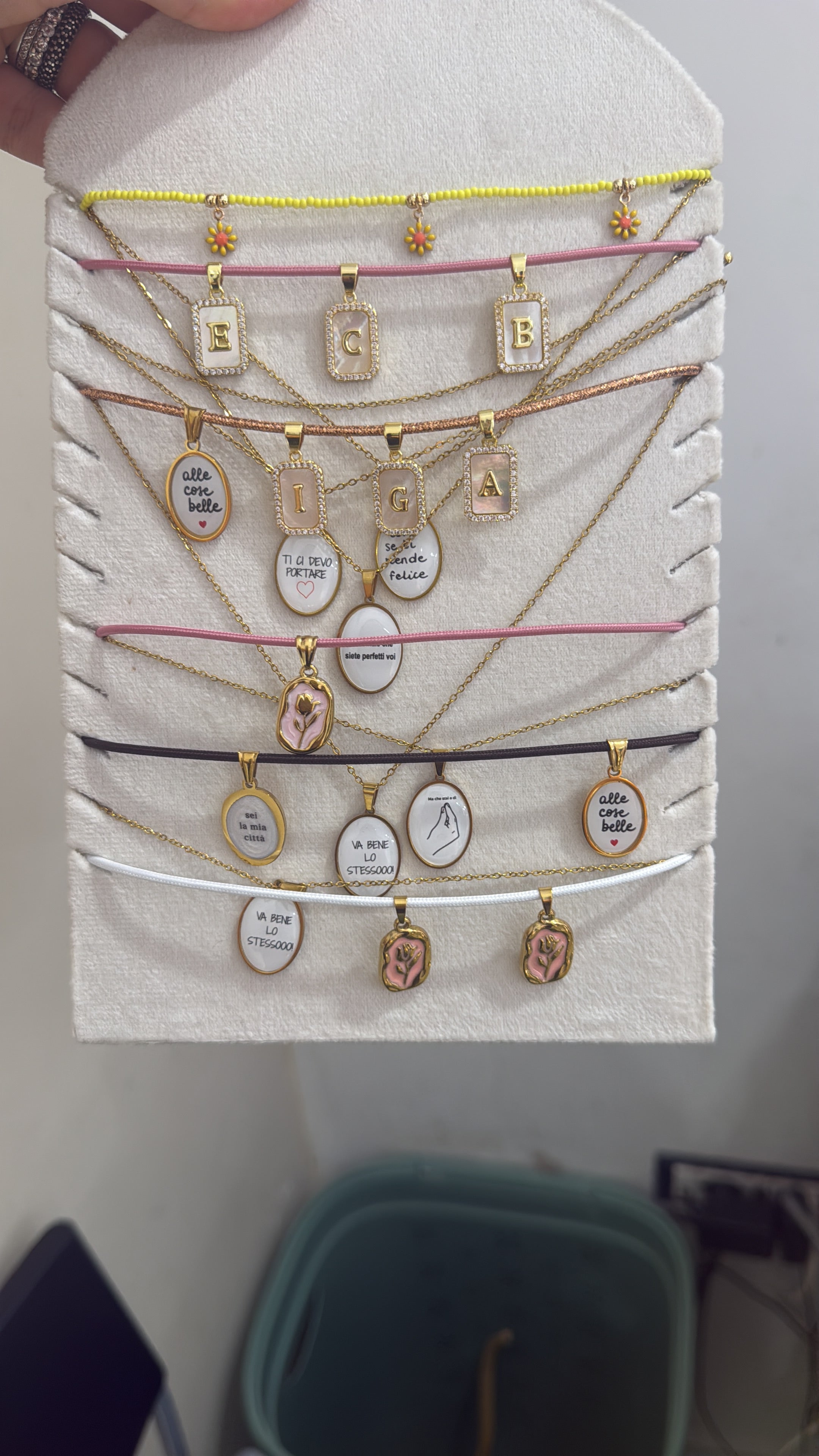 Collana oro rosa+lettera C