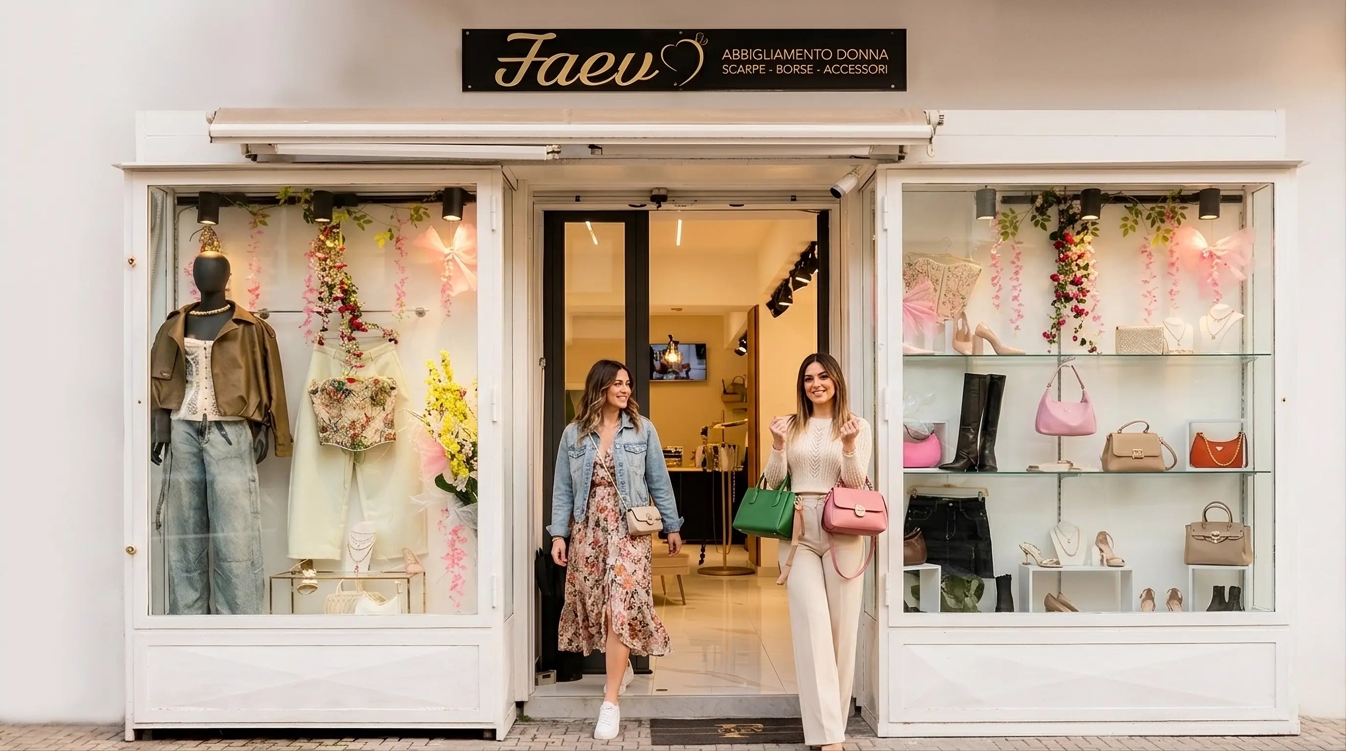 Ingresso della boutique FAEV Abbigliamento Donna: stile e ultime tendenze moda.