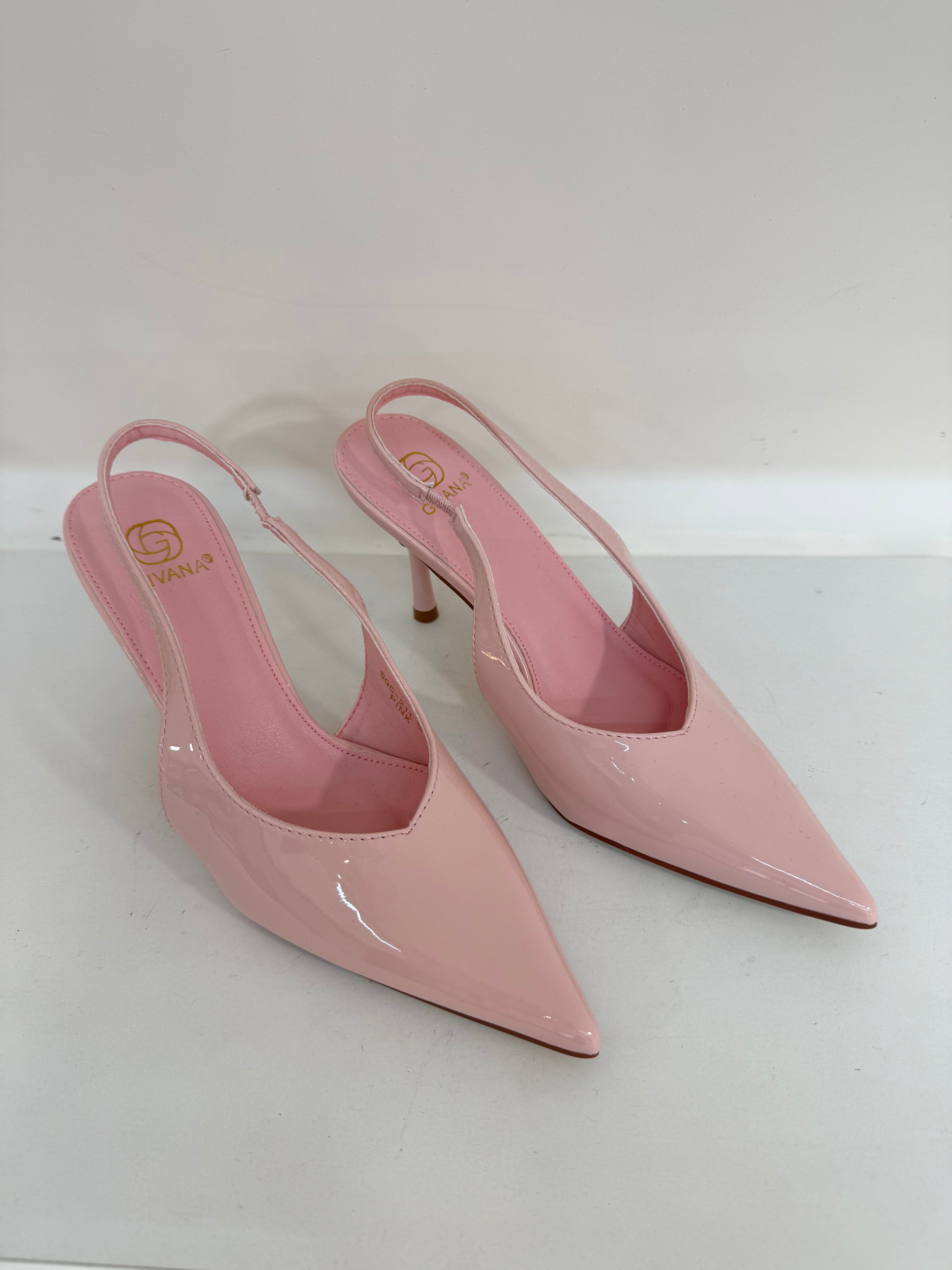 Slingback GIVANA in Vernice – Azzurro Cielo