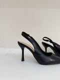 Slingback Chic in Pelle Nera