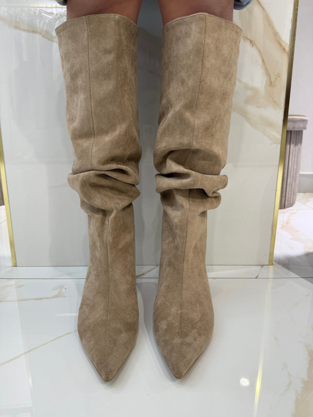 Stivali Slouchy in Camoscio